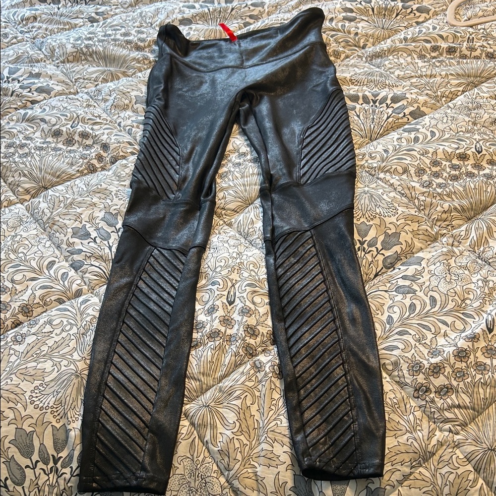 SPANX Black Moto Jeggings